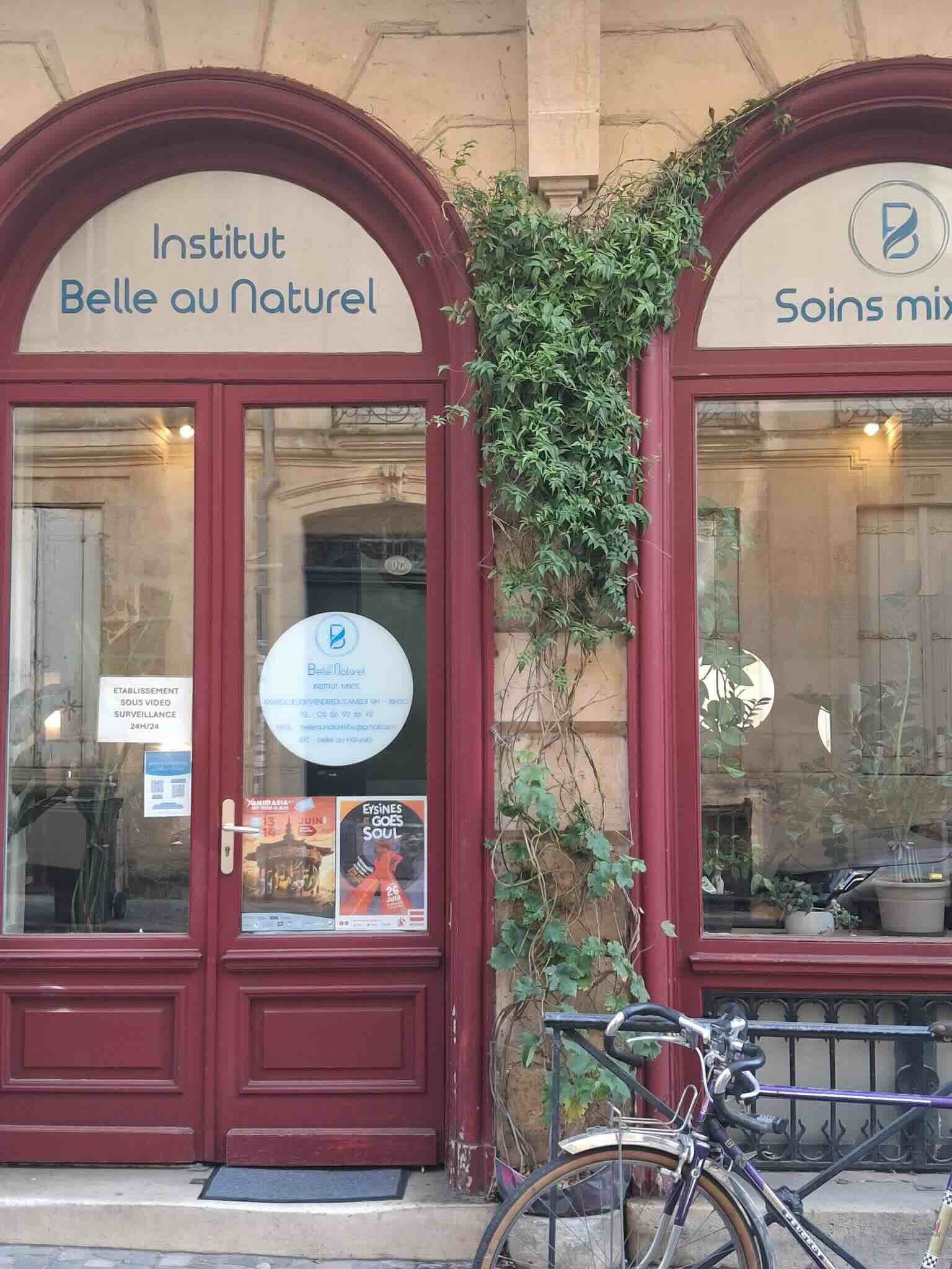 Devanture de l'institut Belle au Naturel Bordeaux Saint-Michel