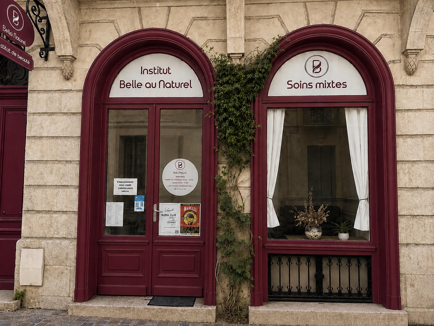 Devanture de l'institut Belle au Naturel Bordeaux Saint-Michel